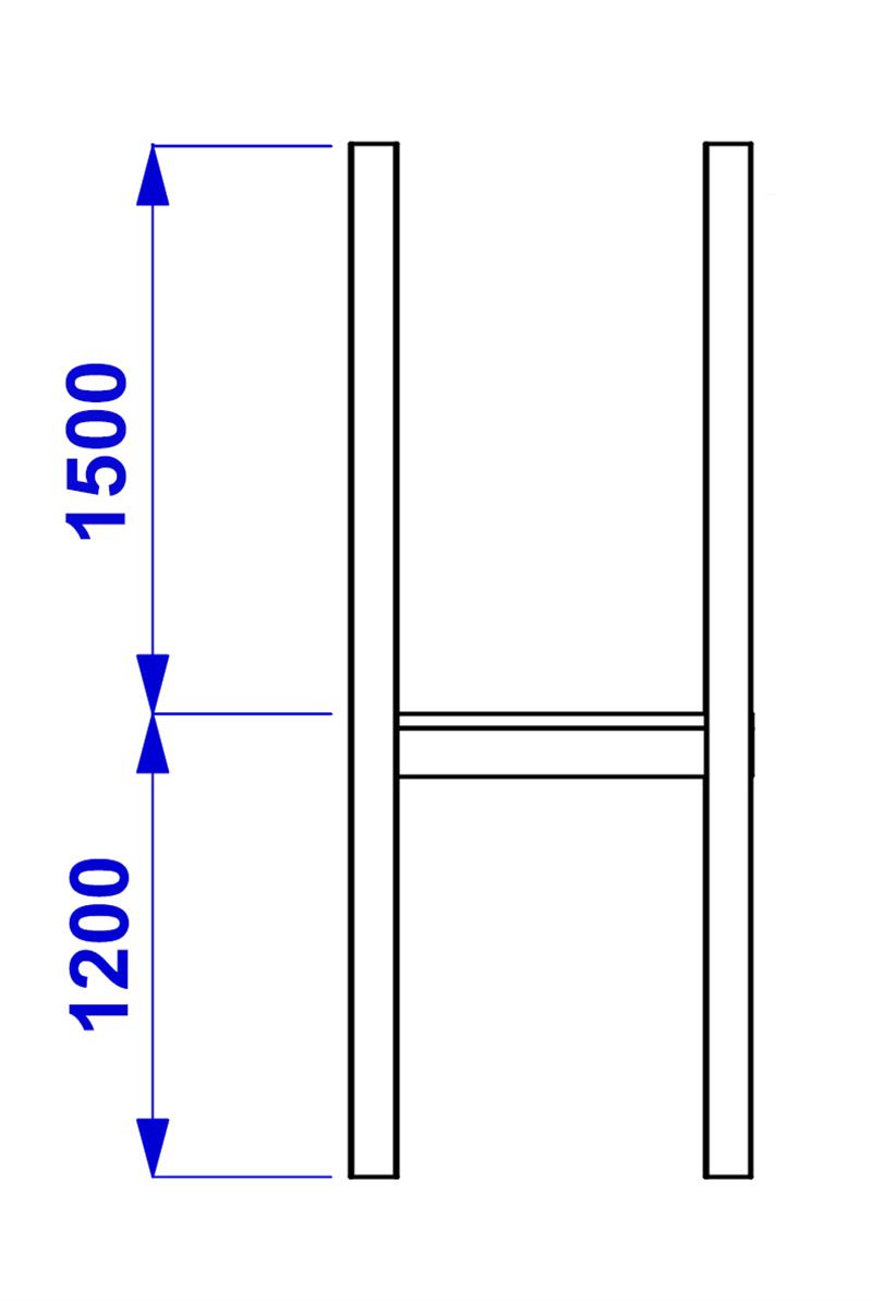 Technical render of a Tower Posts and Deck (1200mm)